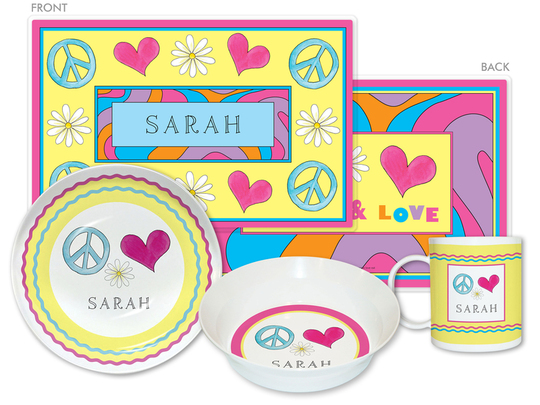 Peace Love Eat 4-Piece Dinnerware Set